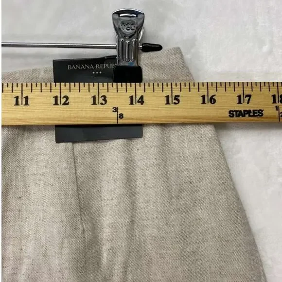 Banana Republic Linen Blend A-Line Front button detail Mini Skirt Sz 8 - Picture 8 of 10